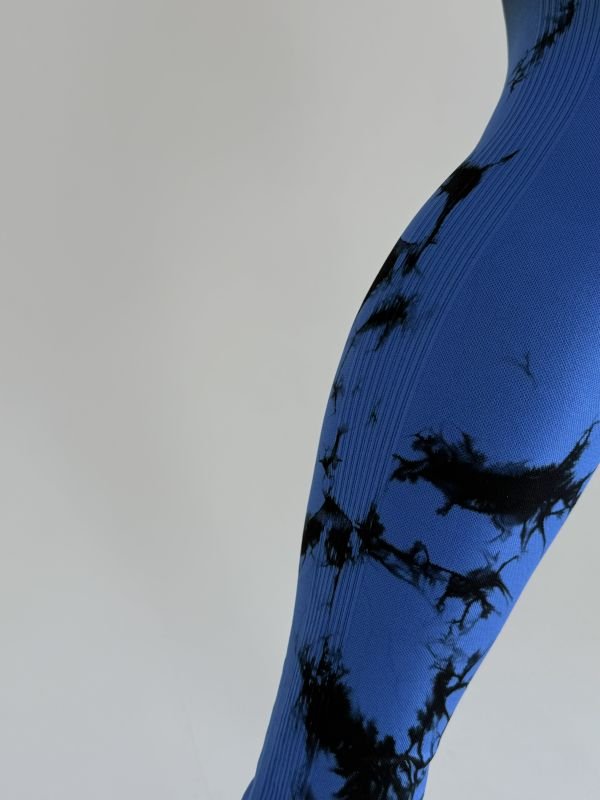 Фітнес лосини з Push-Up | Синій мармур | Розмір S/M