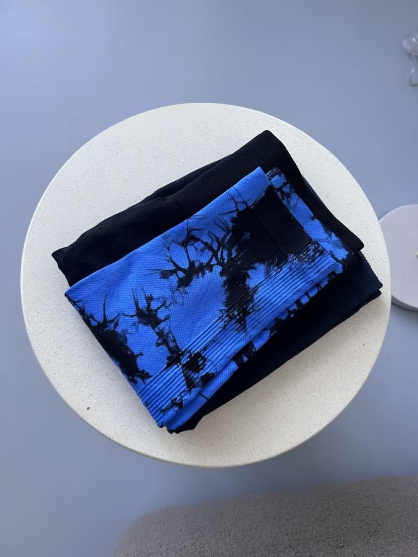 Фітнес лосини з Push-Up | Синій мармур | Розмір S/M