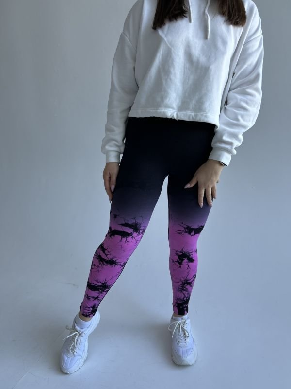 Фітнес лосини з Push-Up | Рожевий мармур | Розмір S/M