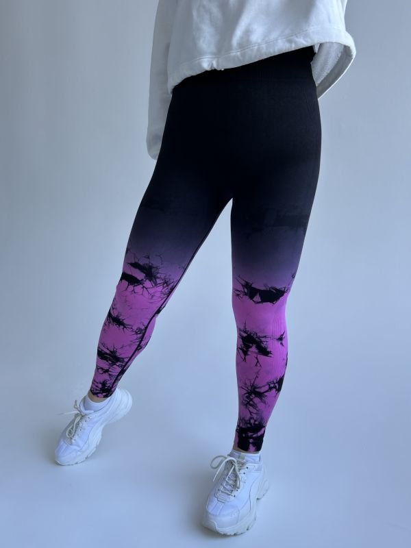 Фітнес лосини з Push-Up | Рожевий мармур | Розмір S/M