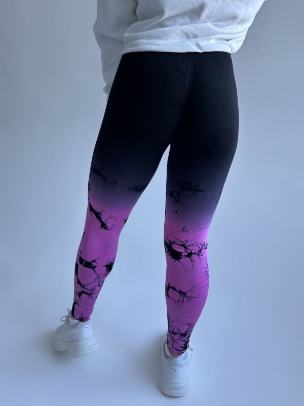 Фітнес лосини з Push-Up | Рожевий мармур | Розмір S/M