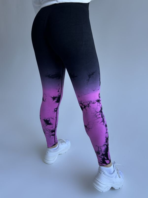 Фітнес лосини з Push-Up | Рожевий мармур | Розмір S/M