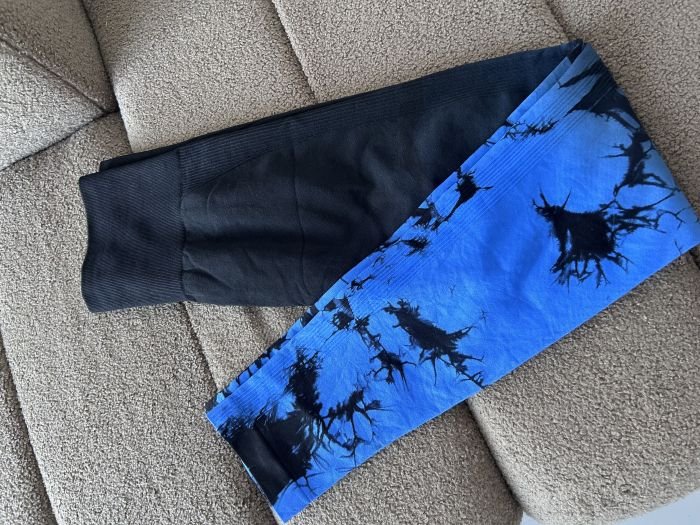 Фітнес лосини з Push-Up | Синій мармур | Розмір S/M