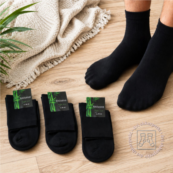 Шкарпетки демісезонні "Master-Exciusive Bambu Socks" в упаковці 12 пар |• Чорні •| Розмір: 40-45