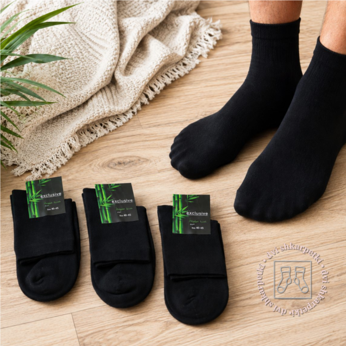 Шкарпетки демісезонні "Master-Exciusive Bambu Socks" в упаковці 12 пар |• Чорні •| Розмір: 40-45