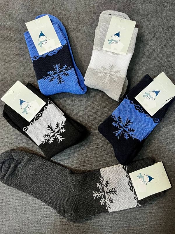 Зимові шкарпетки "NiceSocks" сніжинки (високі, махра, р. 36-40)   Зимові шкарпетки "NiceSocks" сніжинки (високі, махра, р. 36-40)