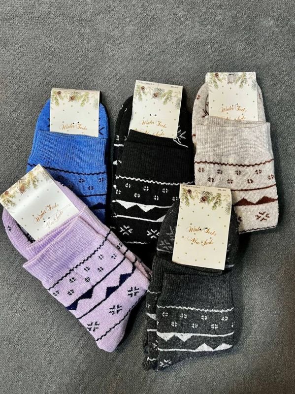 Зимові шкарпетки "NiceSocks" сніжинки з орнаментом (високі, махра, р. 36-40) Зимові шкарпетки "NiceSocks" сніжинки з орнаментом (високі, махра, р. 36-40)