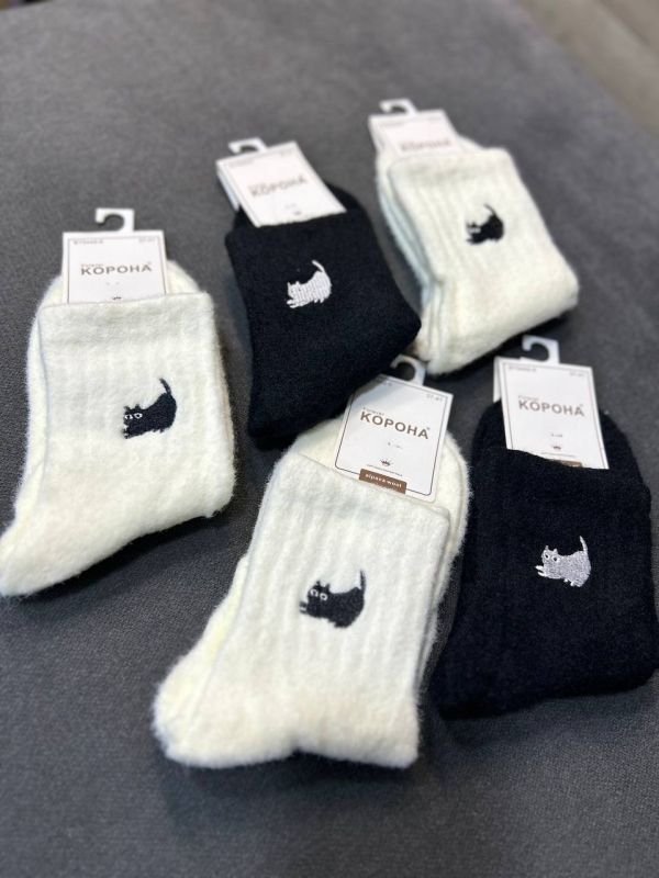 Зимові шкарпетки альпака "Корона" |• Вишитий котик  • Розмір: 37-41 Зимові шкарпетки альпака "Корона" |• Вишитий котик  • Розмір: 37-41