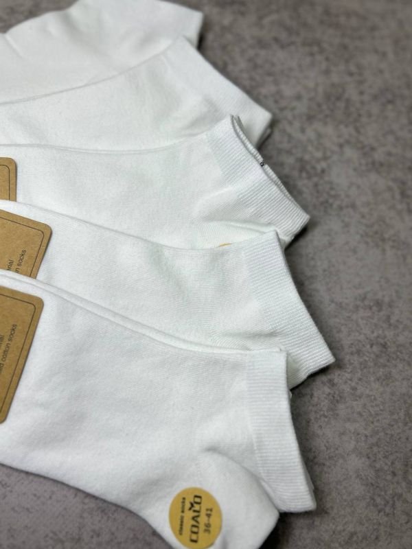 Шкарпетки демісезонні "COALO" |• Базові Білі • Короткі•|Розмір: 36-41