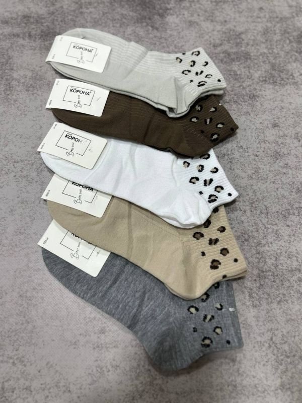 Шкарпетки демісезонні "Корона" | • Леопардовий принт  • Короткі | Розмір: 37-42