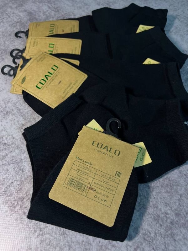 Шкарпетки демісезонні "COALO" |• Парфумовані • Базові чорні • Короткі |Розмір: 41-47