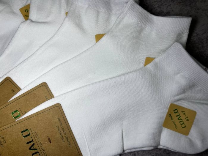 Шкарпетки демісезонні "COALO" |• Парфумовані • Базові білі • Короткі |Розмір: 41-47