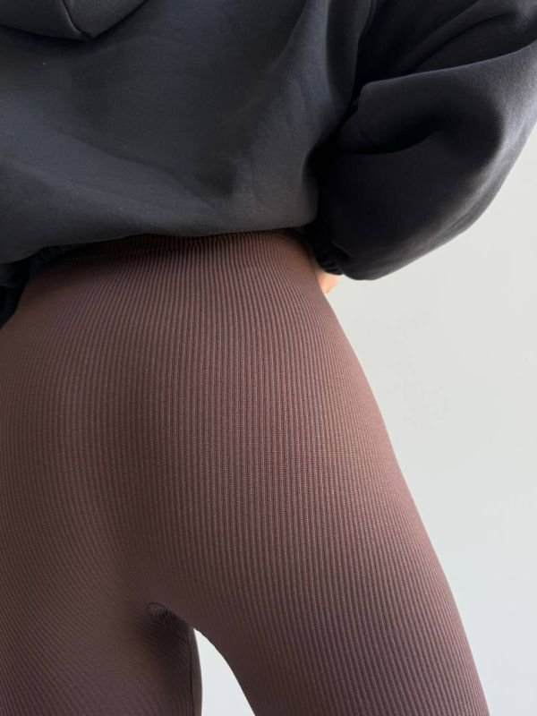 Лосини зі штрипкою через п'яту| Шоколадні| Рубчик | S/M